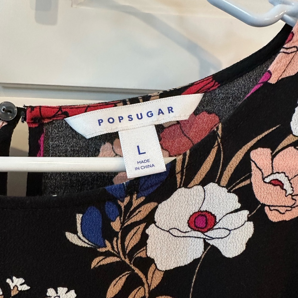 Popsugar black floral dress size L - Picture 6 of 11